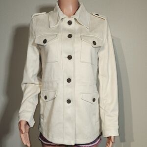 Rachel Cream Utility Jacket with Structured Design